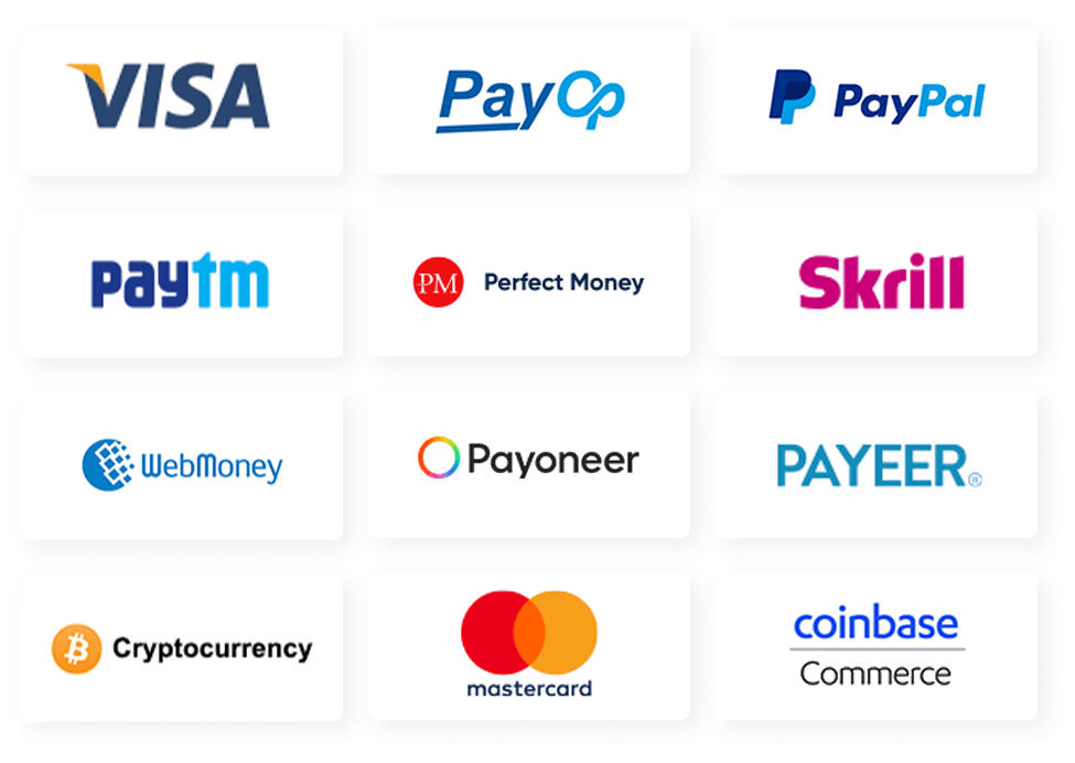 Supported payment method logos